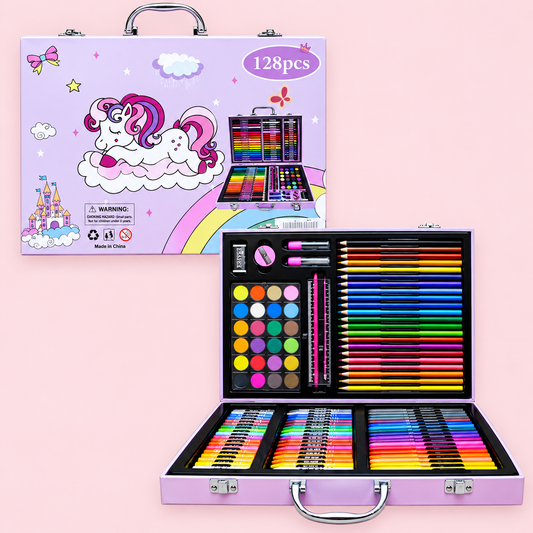Set ngjyrash për fëmijë 128 copë