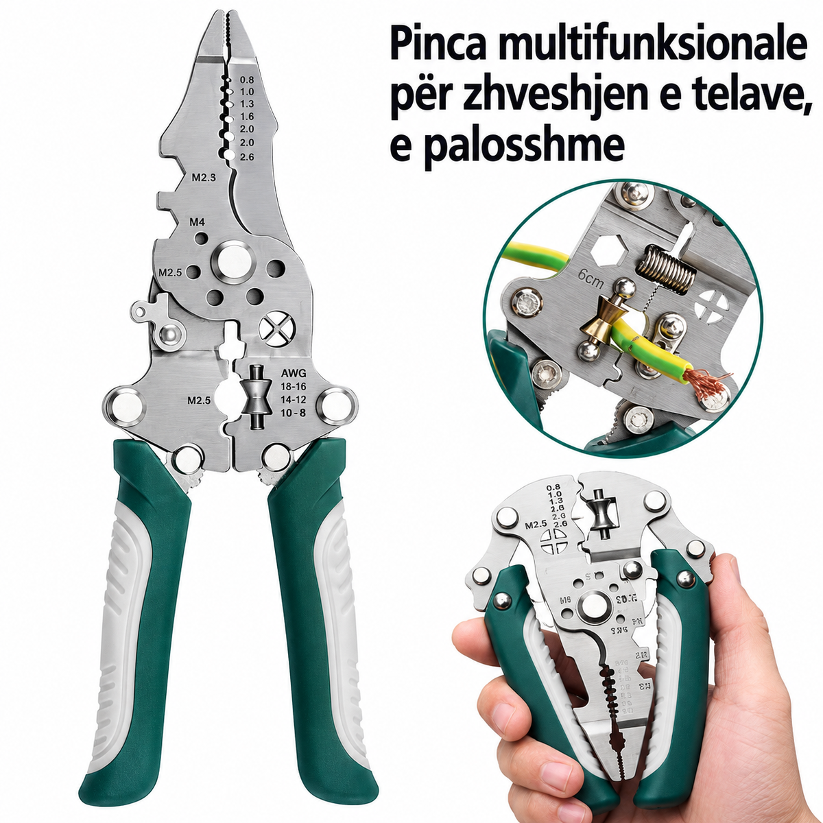 Pinca multifunksionale për zhveshjen e telave