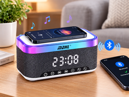 Orë Digjitale me Bluetooth dhe Karikim Wireless