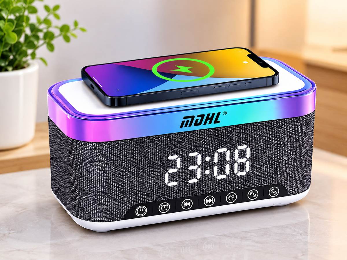 Orë Digjitale me Bluetooth dhe Karikim Wireless