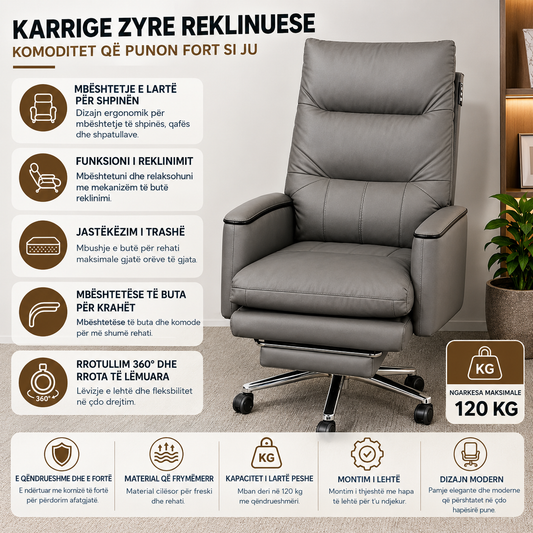 Karrige për Zyre Ergonomike Recliner